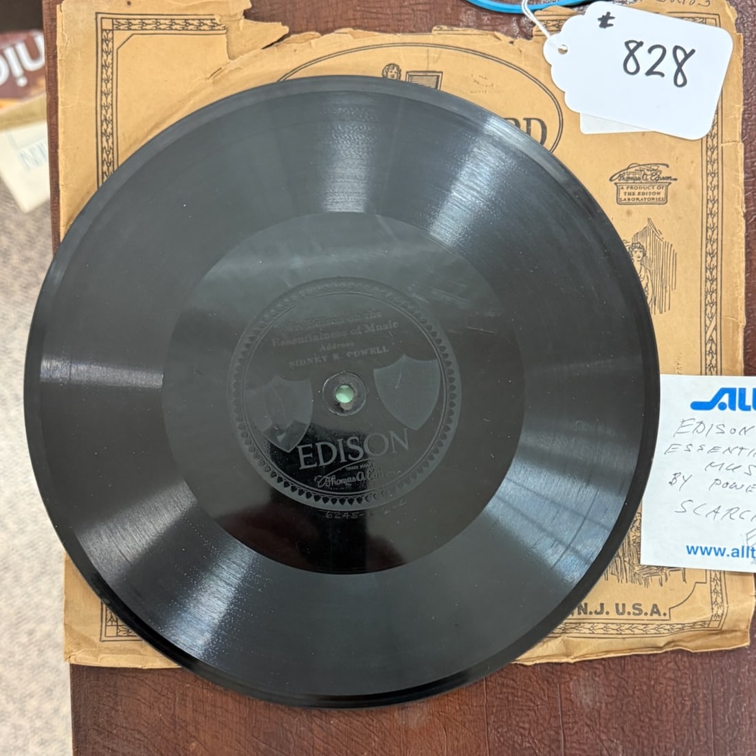 Very Rare "Mr. Edison on the Essentialness of Music": Sidney K. Powell. Diamond Disc