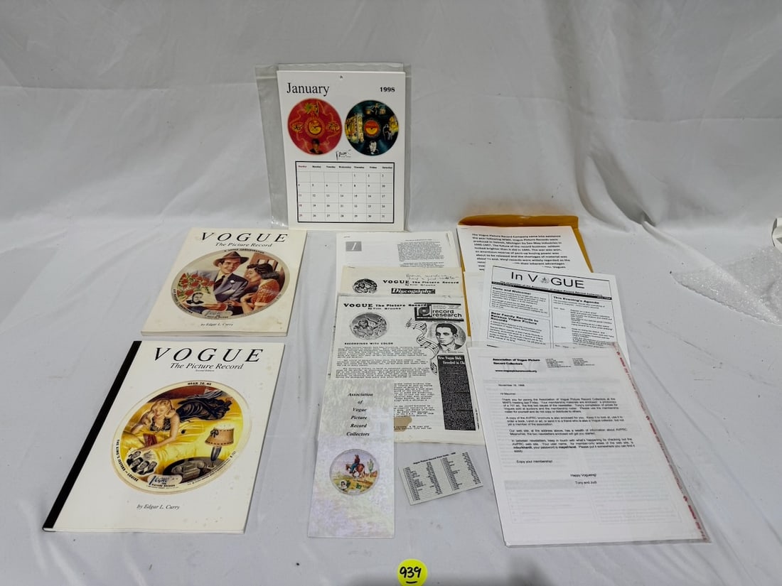 Vogue Records First and Second Edition Reference Books & Literature: First & Second editions of the same book. By Edgar L. Curry. Also includes of Picture record literature.