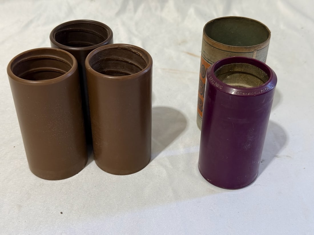 3 Brown Wax and 1 Purple Cylinder Records (1 of 2)