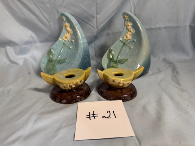 Roseville Bookends & Candle Holders (1 of 1)