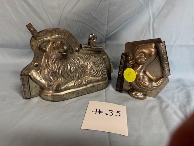 2 Chocolate or Ice Cream Molds: Duck & Lamb; Largest is 9" x 6"