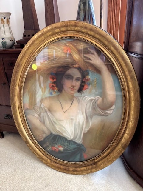 Large Oval Portrait in an Exceptional Decorated Frame (1 of 2)