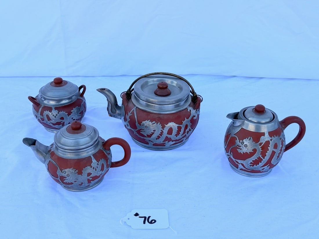 4 Chinese Clay Tea Pots (1 of 5)