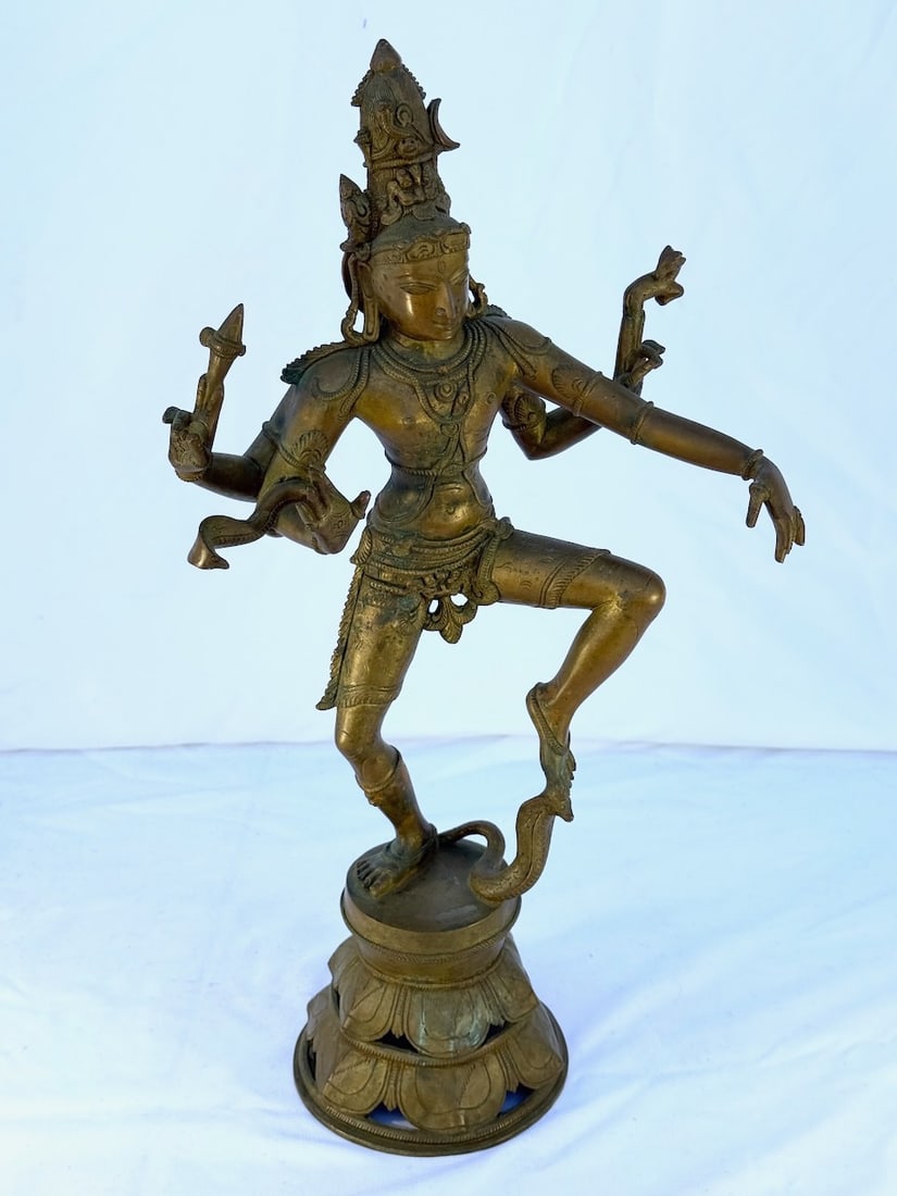 Large Bronze Statue: Dancing Shiva; 18" x 10"; 13 lbs.