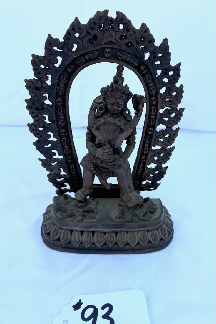 Buddhist Bronze Statue "Union Pose": Likely Hevajra with consort; 8" x 5"