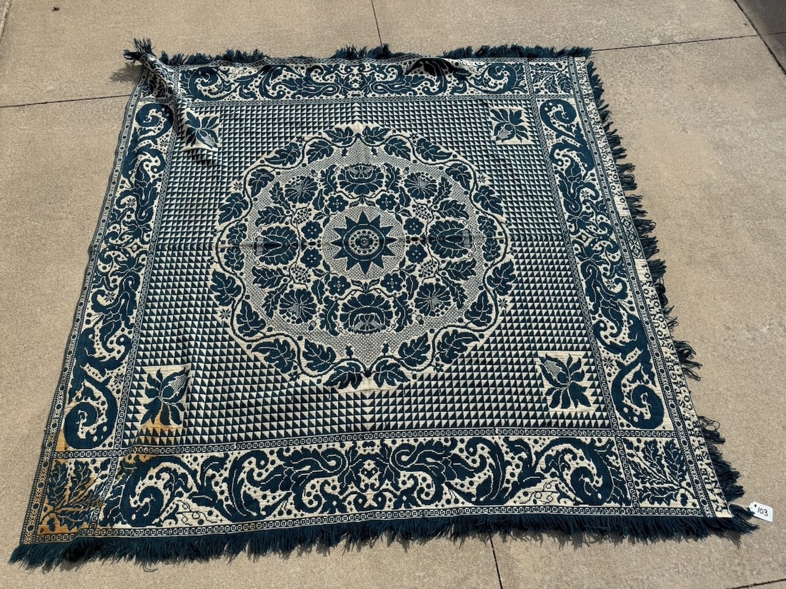 Blue & White Coverlet (1 of 4)