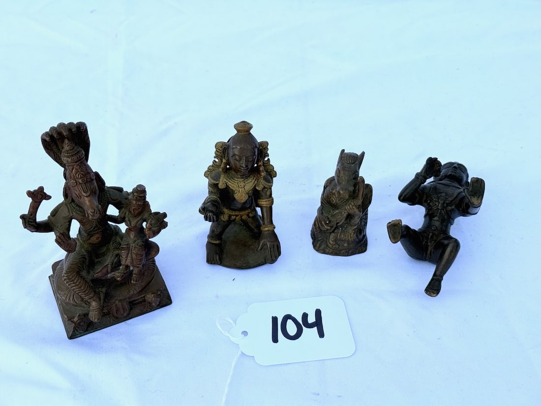 4 Bronze Statues: Various depictions; tallest is 4-3/4"