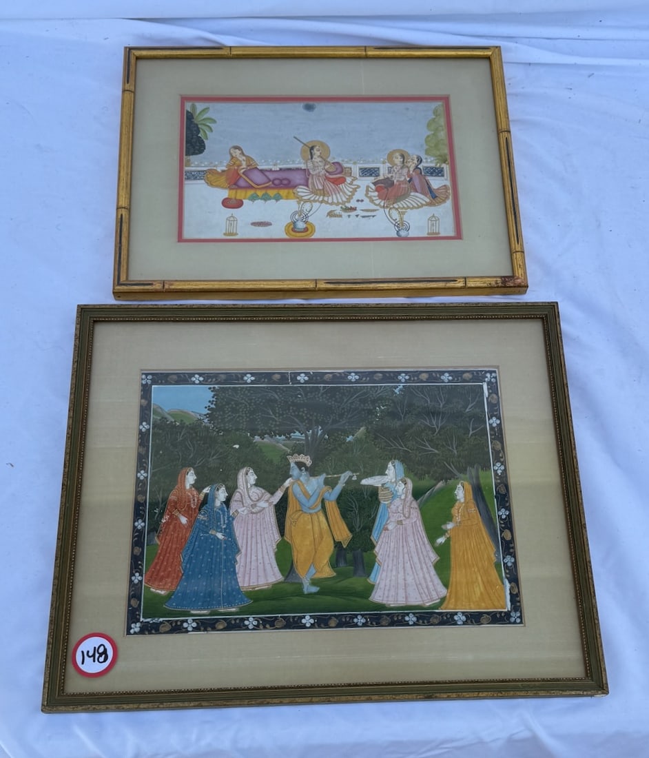 2 Indian Style Art Works: Largest is 15-1/2 x 13