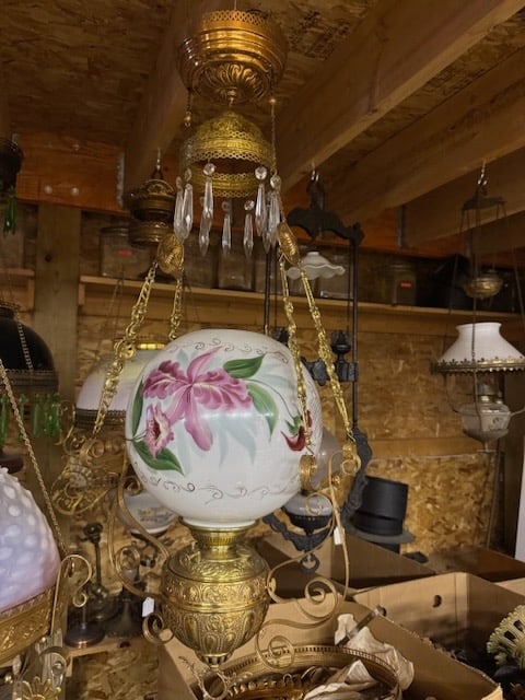 Antique Hanging Oil Lamp (1 of 1)