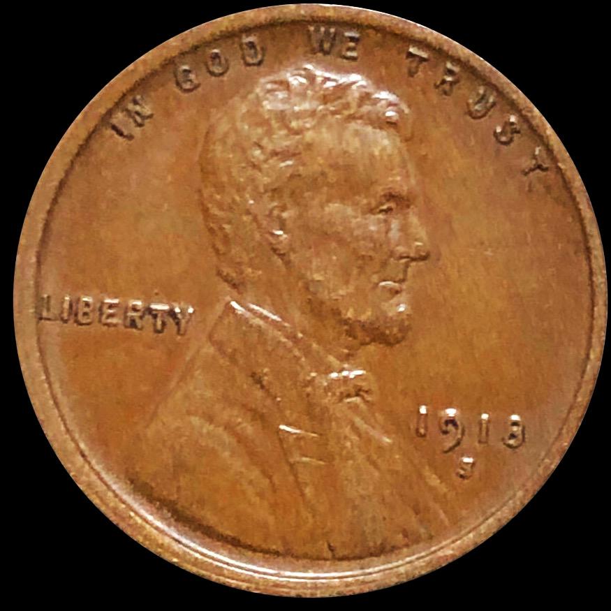 1918-S Lincoln Wheat Penny CLOSELY UNCIRCULATED: 1918-S Lincoln Wheat Penny CLOSELY UNCIRCULATED