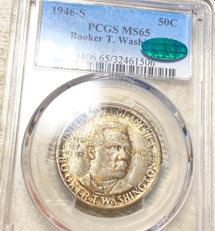 1946-S Booker T. Half Dollar PCGS - MS 65 CAC: 1946-S Booker T. Half Dollar PCGS - MS 65 CAC