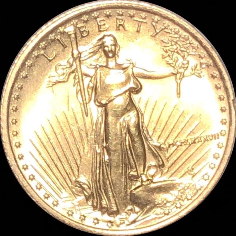 1986 $5 1/10th Oz Gold Half Eagle UNCIRCULATED: 1986 $5 1/10th Oz Gold Half Eagle UNCIRCULATED