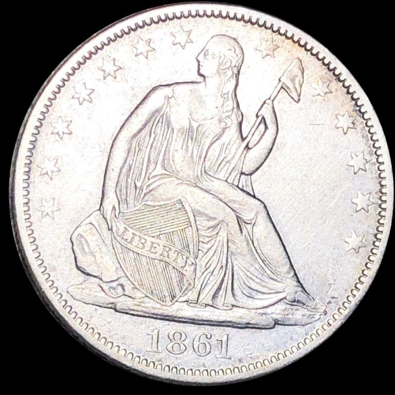 1861-O Seated Half Dollar UNCIRCULATED: 1861-O CSA Obv Seated Half Dollar UNCIRCULATED