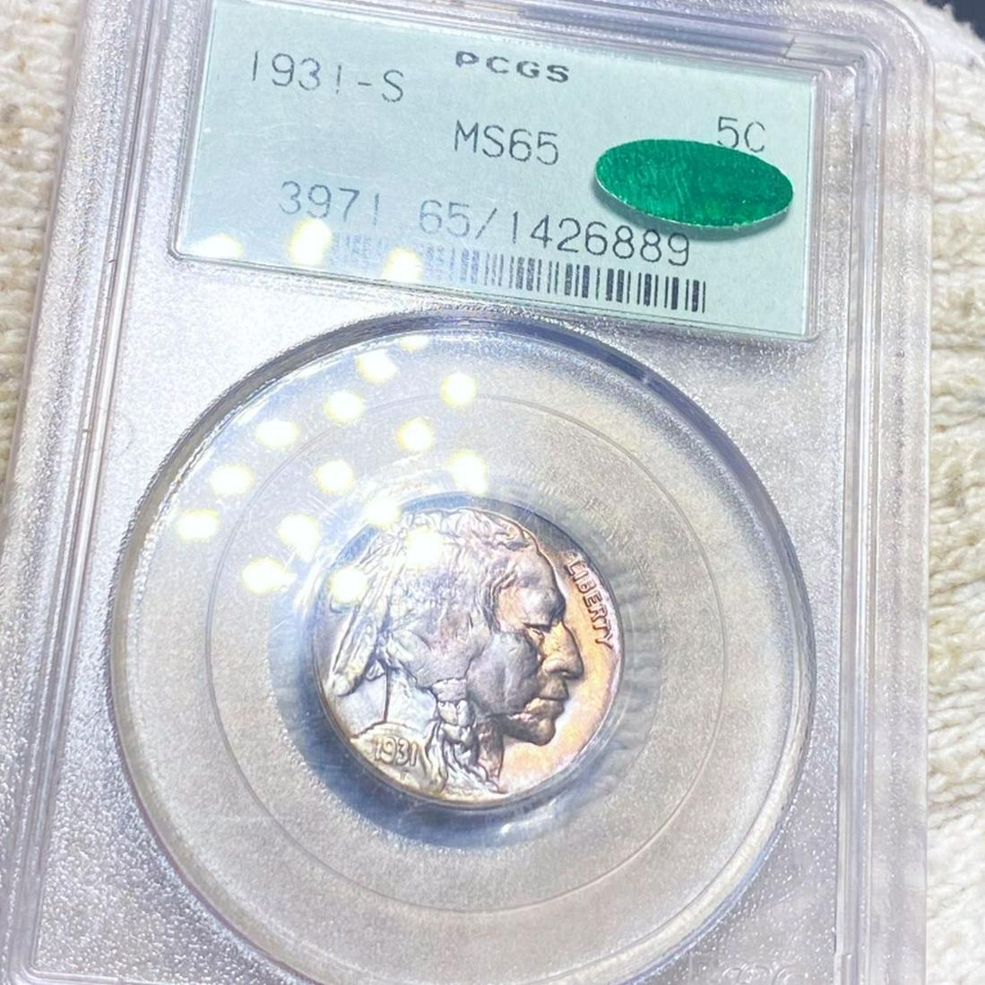 1931-S Buffalo Head Nickel PCGS - MS 65 CAC: 1931-S Buffalo Head Nickel PCGS - MS 65 CAC