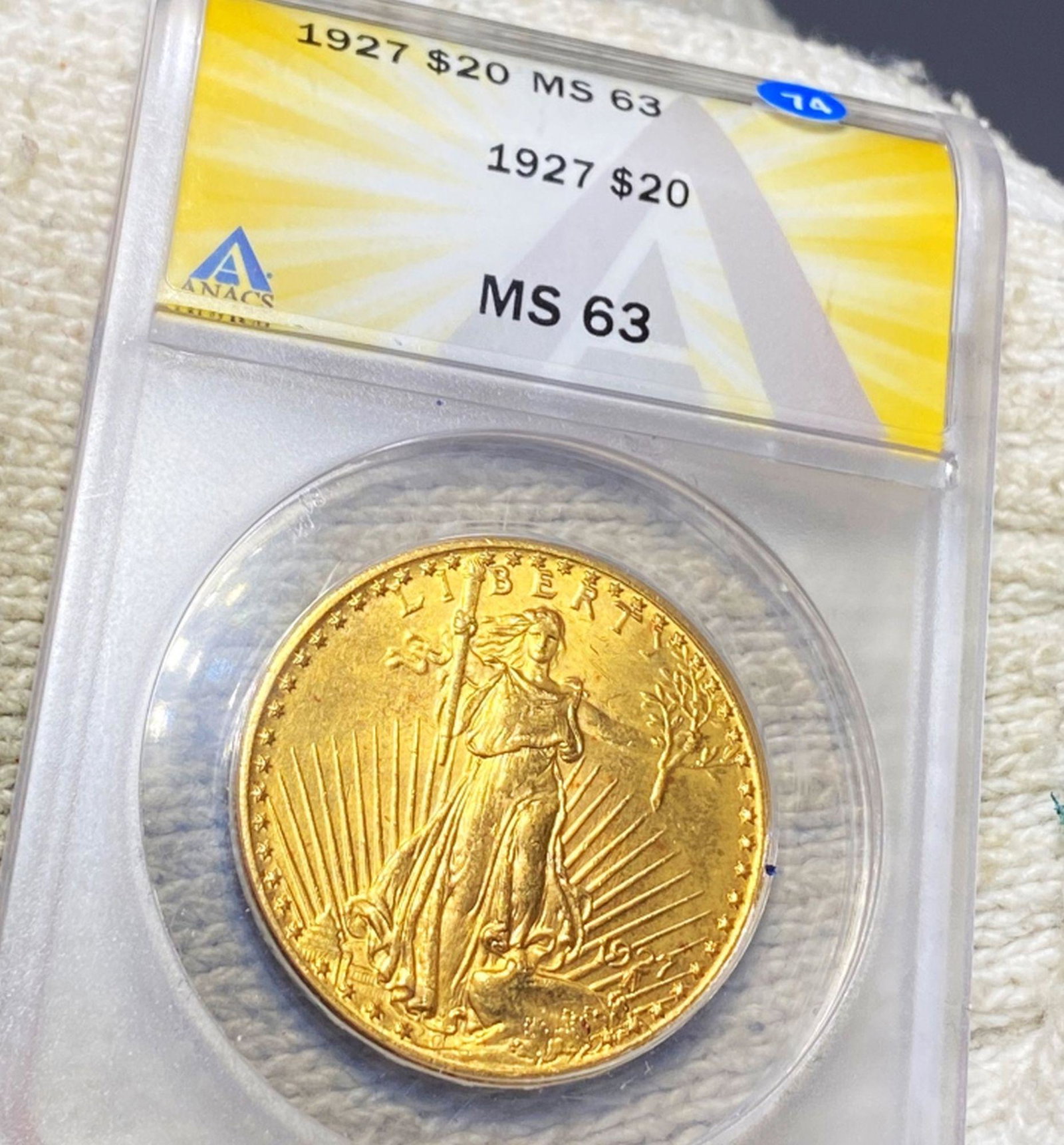 1927 $20 Gold Double Eagle ANACS - MS63: 1927 $20 Gold Double Eagle ANACS - MS63