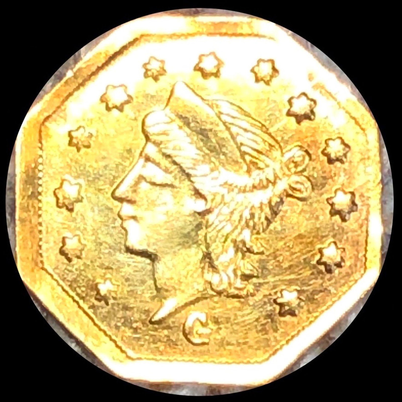 1867-G California Gold 1/4th Dollar UNCIRCULATED: 1867-G California Gold 1/4th Dollar UNCIRCULATED