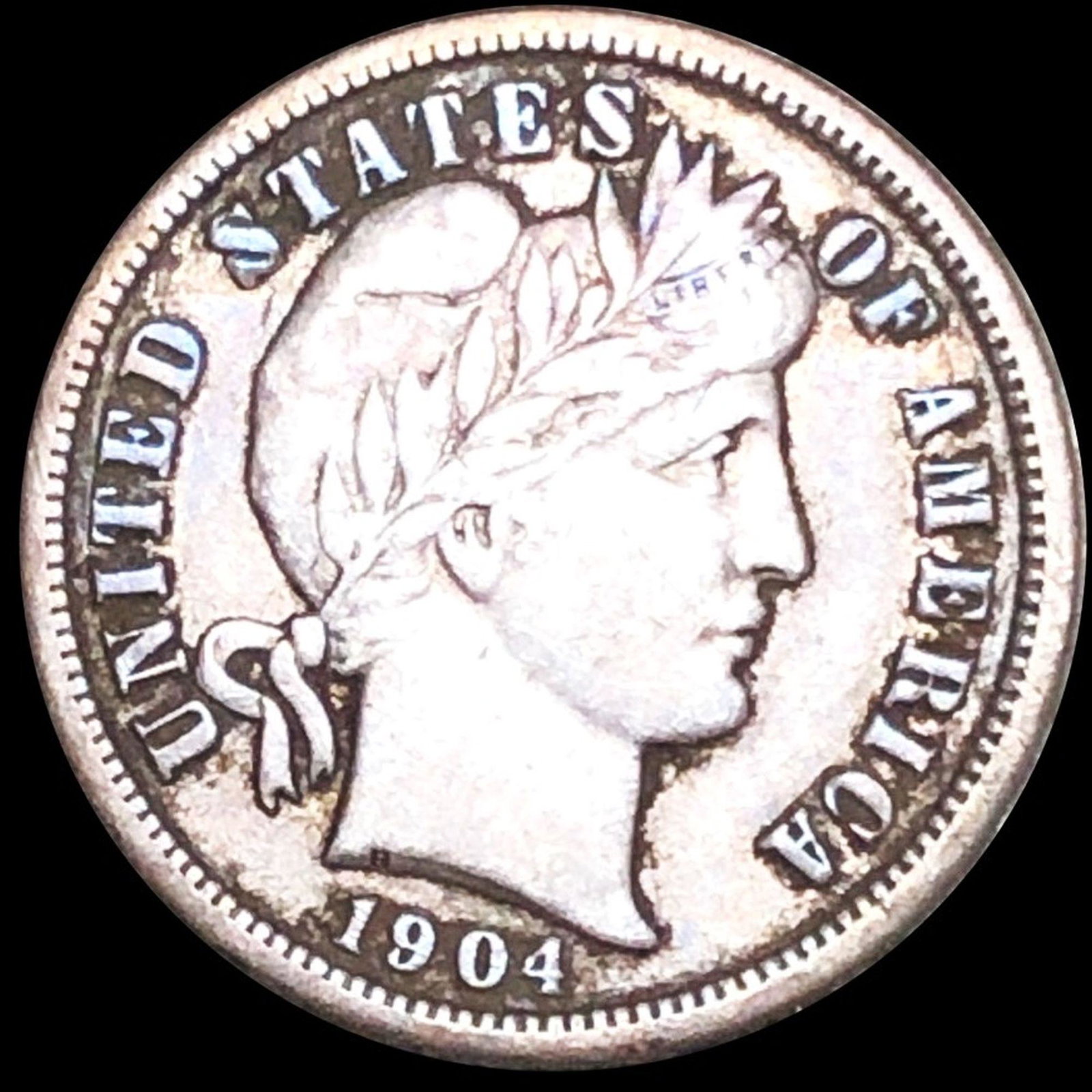 1904-S Barber Silver Dime LIGHTLY CIRCULATED: 1904-S Barber Silver Dime LIGHTLY CIRCULATED