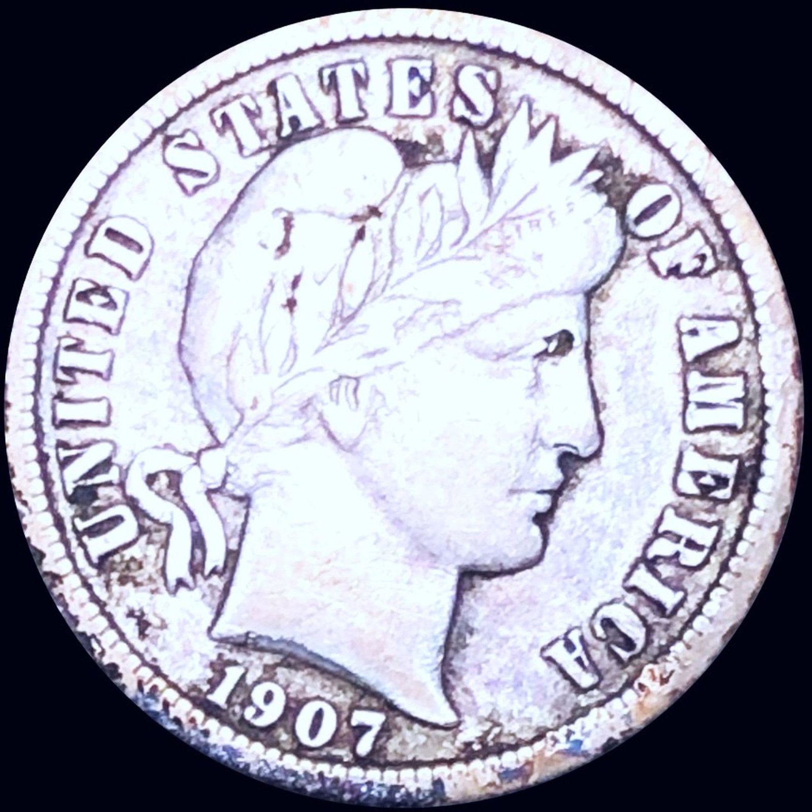 1907-O Barber Silver Dime LIGHTLY CIRCULATED: 1907-O Barber Silver Dime LIGHTLY CIRCULATED