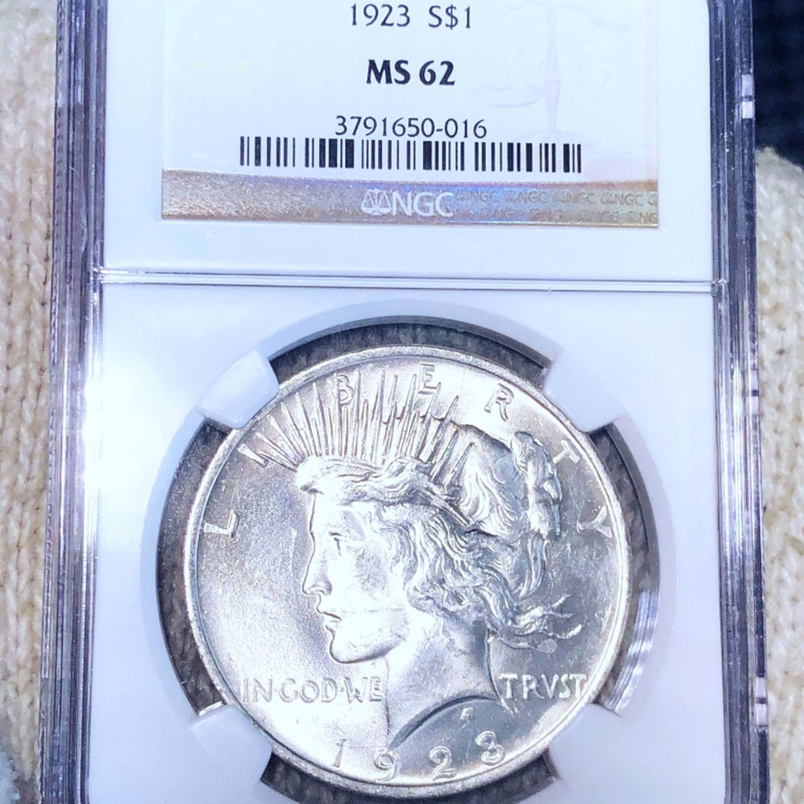 1923 Silver Peace Dollar NGC - MS62: 1923 Silver Peace Dollar NGC - MS62