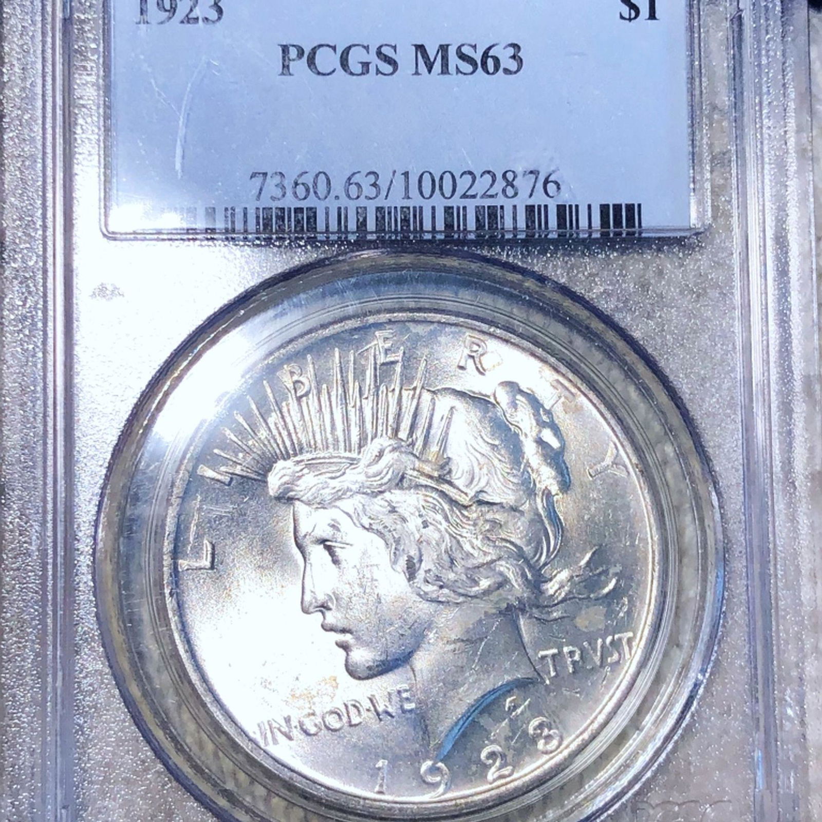 1923 Silver Peace Dollar PCGS - MS63: 1923 Silver Peace Dollar PCGS - MS63