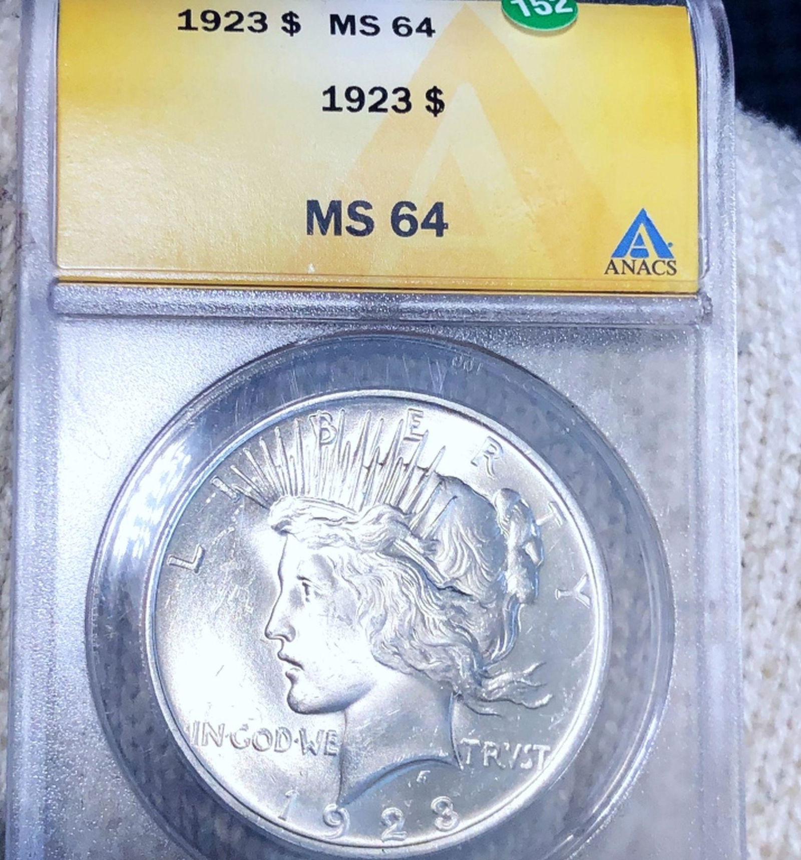 1923 Silver Peace Dollar ANACS - MS64: 1923 Silver Peace Dollar ANACS - MS64