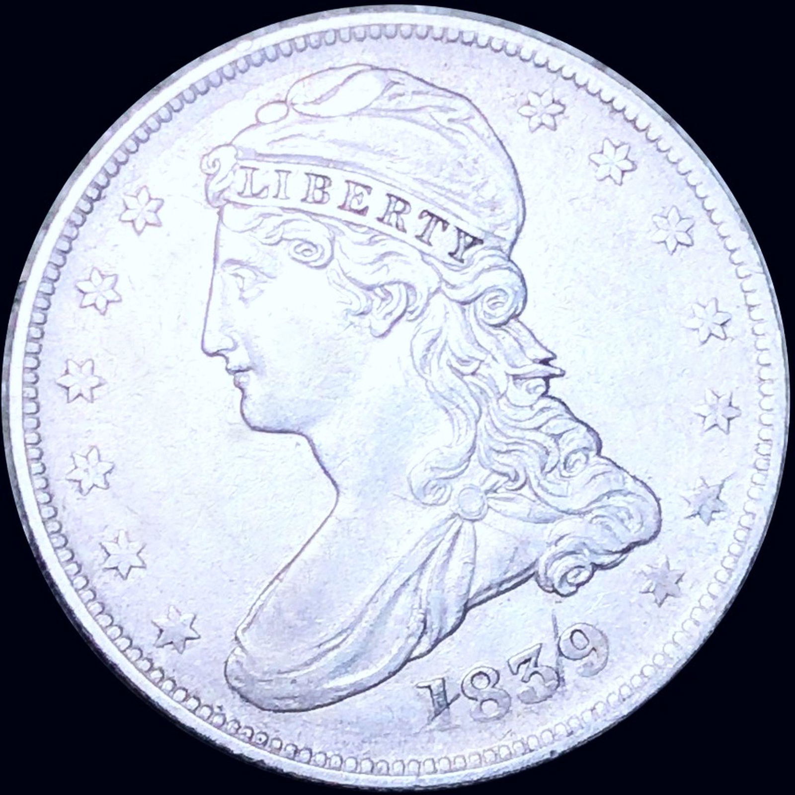 1839 Capped Bust Half Dollar AU+: 1839 Capped Bust Half Dollar AU+