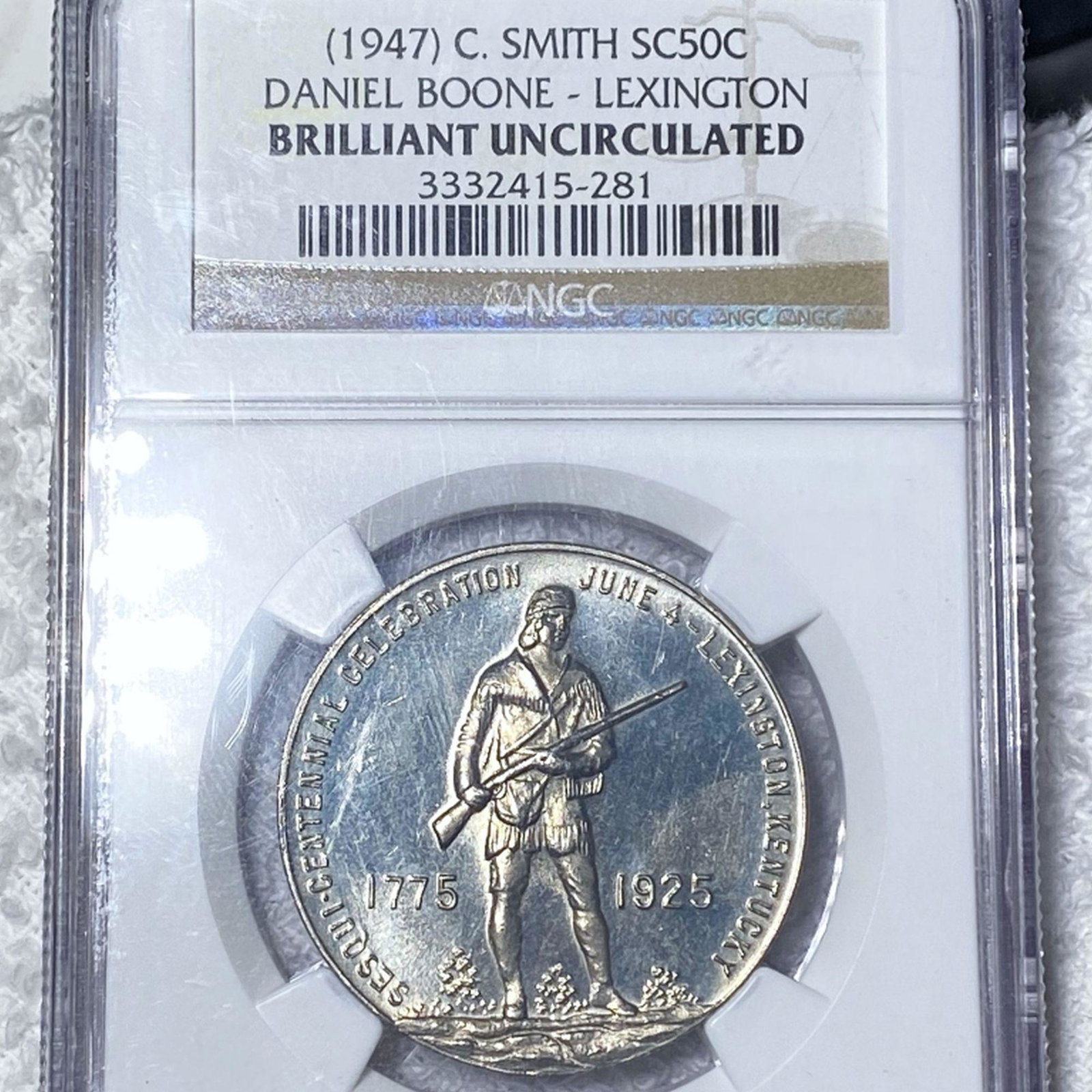 1947 Daniel Boone - Lexington Half Dollar NGC - BU: 1947 Daniel Boone - Lexington Half Dollar NGC - BU