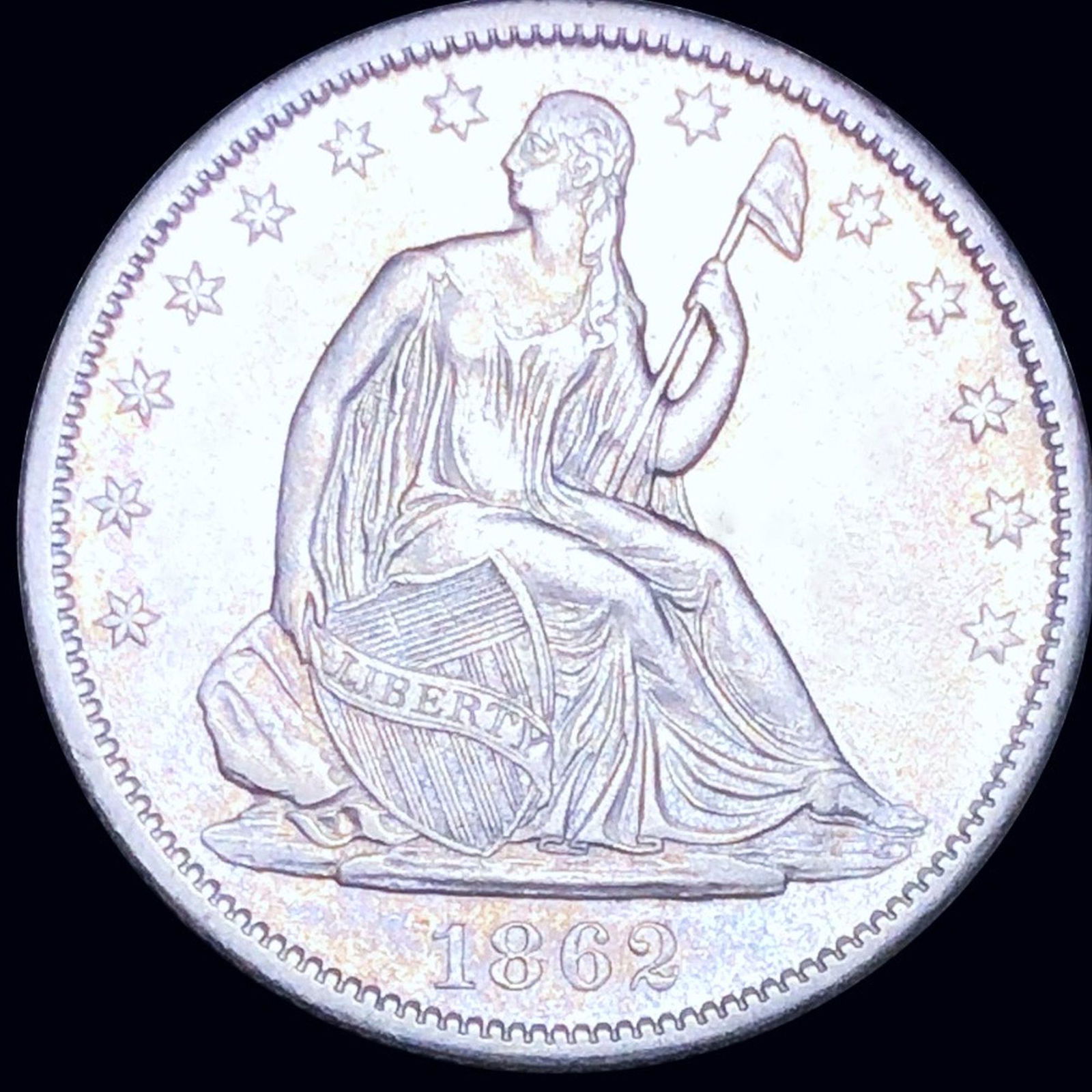 1862-S Seated Half Dollar CLOSELY UNCIRCULATED: 1862-S Seated Half Dollar CLOSELY UNCIRCULATED