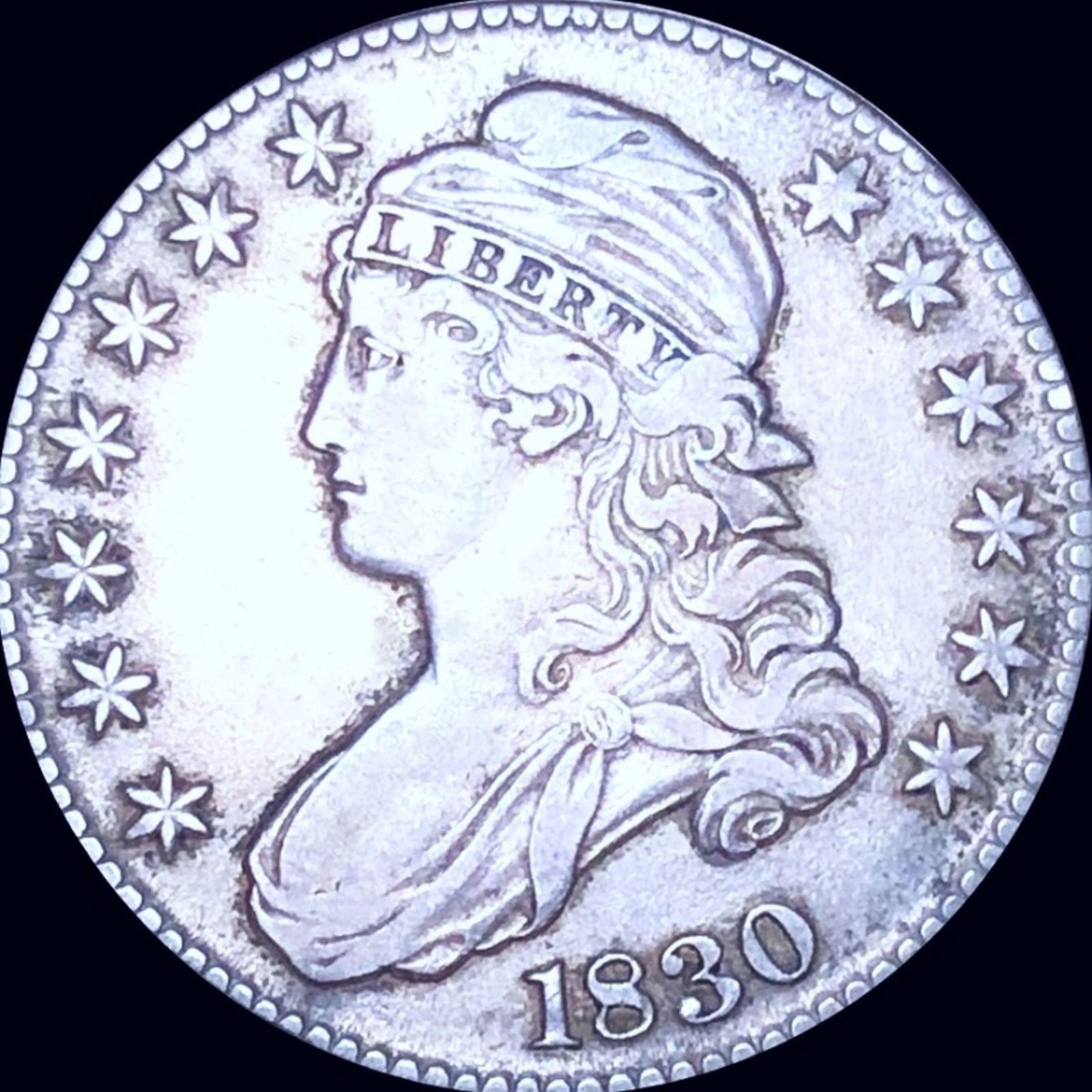 1830 Capped Bust Half Dollar XF+: 1830 Capped Bust Half Dollar XF+