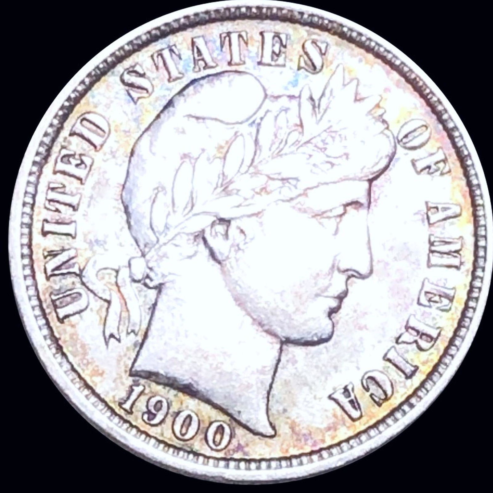 1900-S Barber Silver Dime NEARLY UNCIRCULATED: 1900-S Barber Silver Dime NEARLY UNCIRCULATED