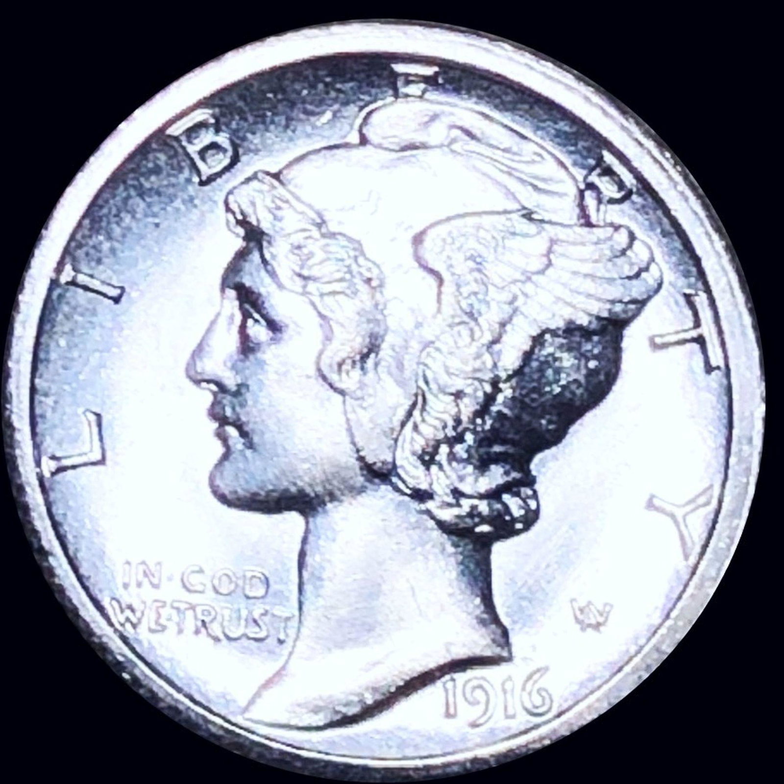 1916-S Mercury Silver Dime UNCIRCULATED: 1916-S Mercury Silver Dime UNCIRCULATED