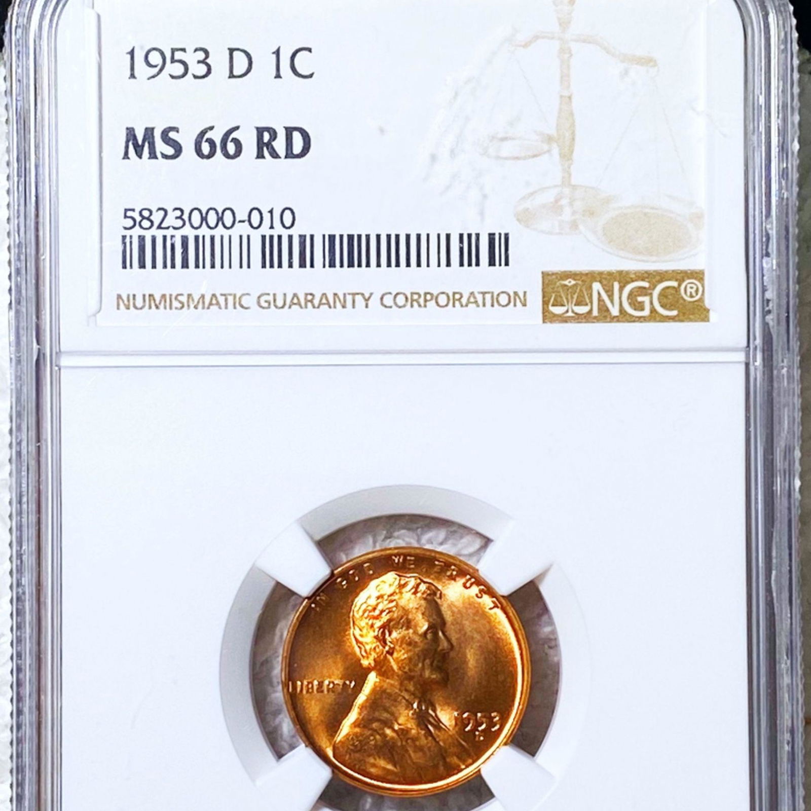 1953-D Lincoln Wheat Penny NGC - MS 66 RD: 1953-D Lincoln Wheat Penny NGC - MS 66 RD