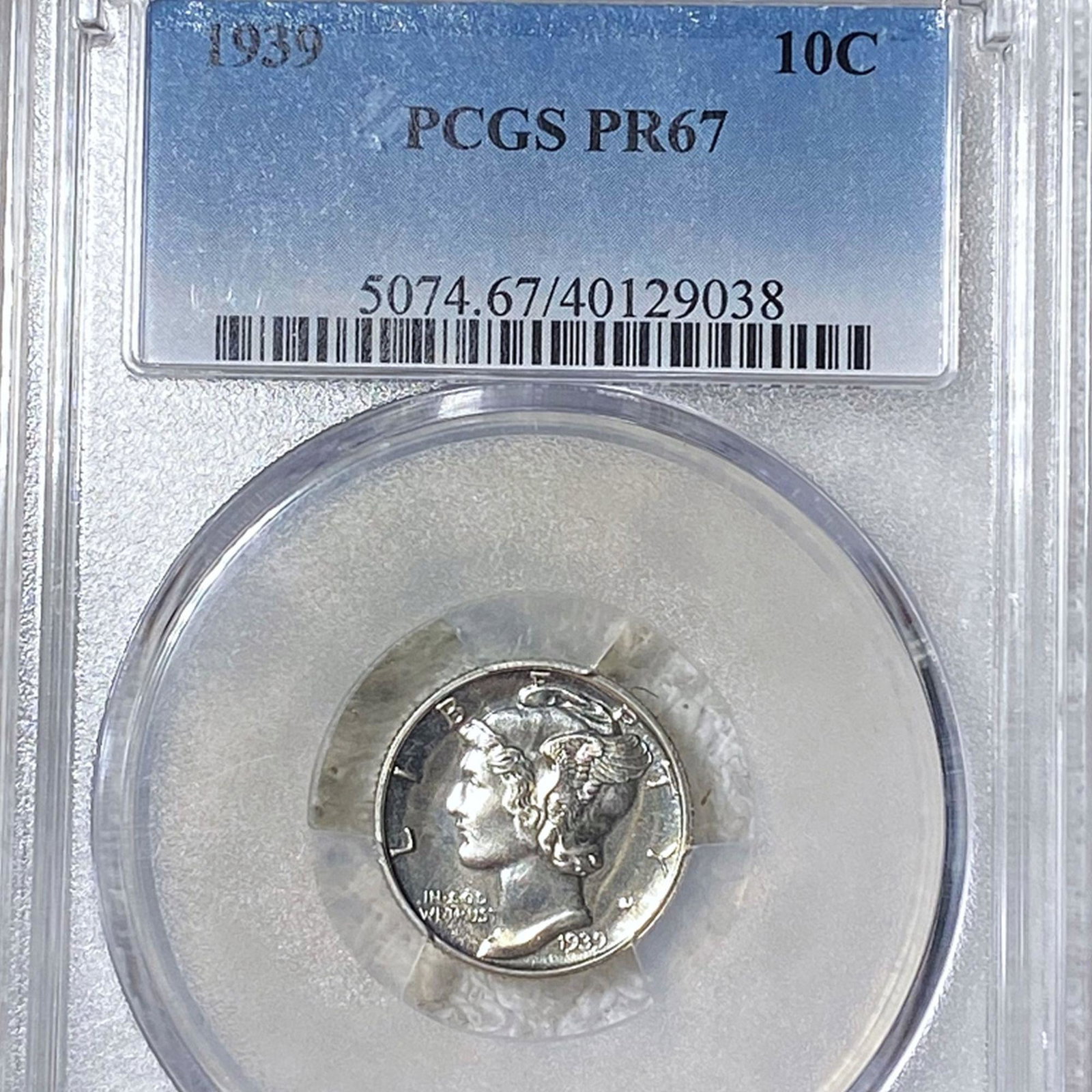1939 Mercury Silver Dime PCGS - PR67: 1939 Mercury Silver Dime PCGS - PR67