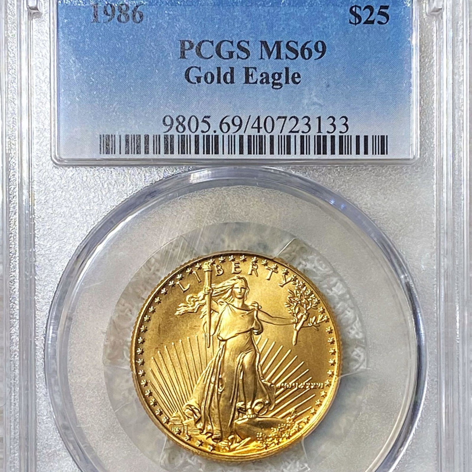 1986 $25 Gold Eagle PCGS - MS69 1/2oz: 1986 $25 Gold Eagle PCGS - MS69 1/2oz