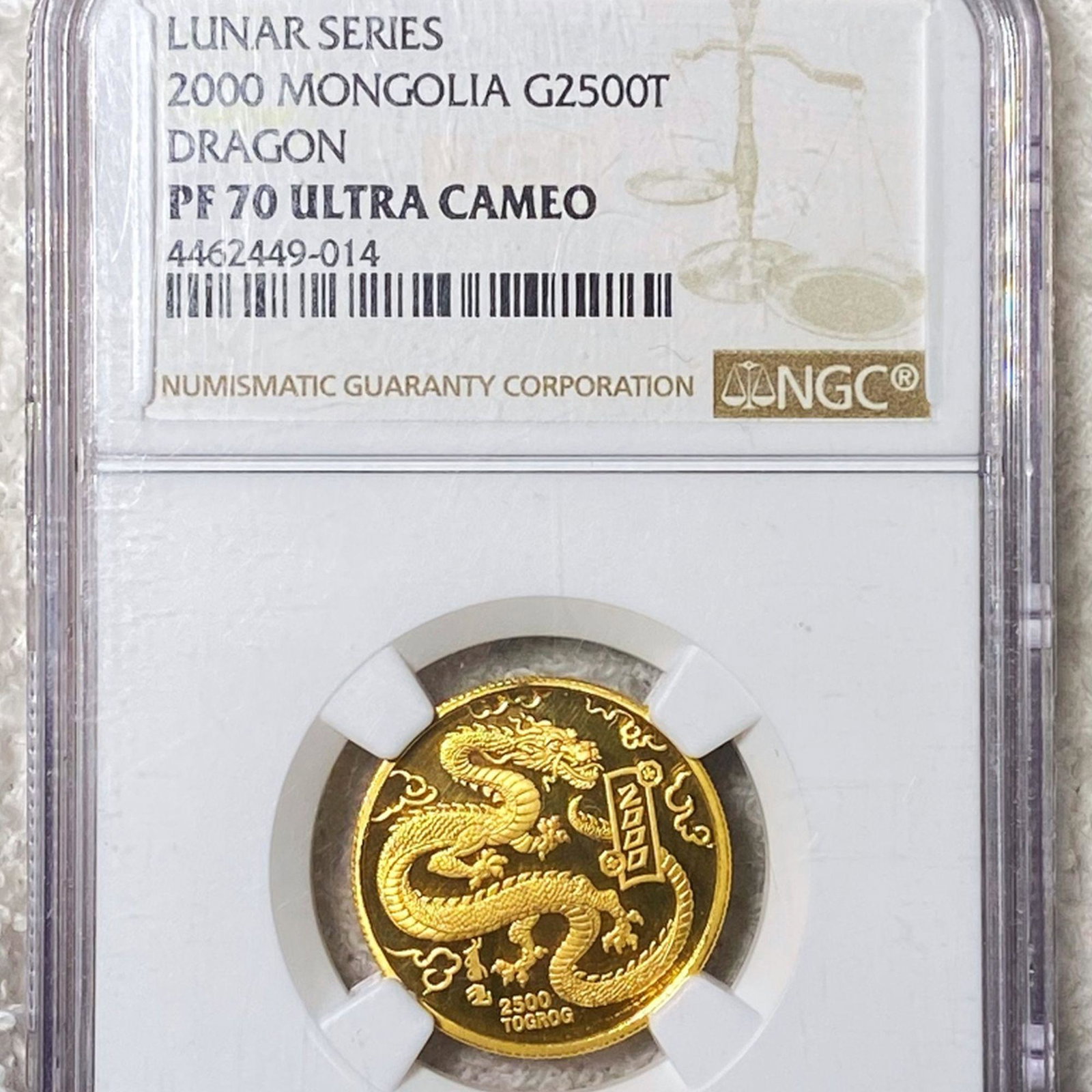 2000 Mongolia Gold 200T NGC - PF 70 ULT CAMEO: 2000 Mongolia Gold 200T NGC - PF 70 ULT CAMEO