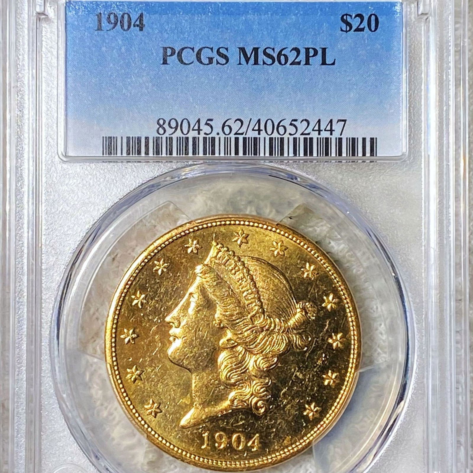 1904 $20 Gold Double Eagle PCGS - MS 62 PL (1 of 2)