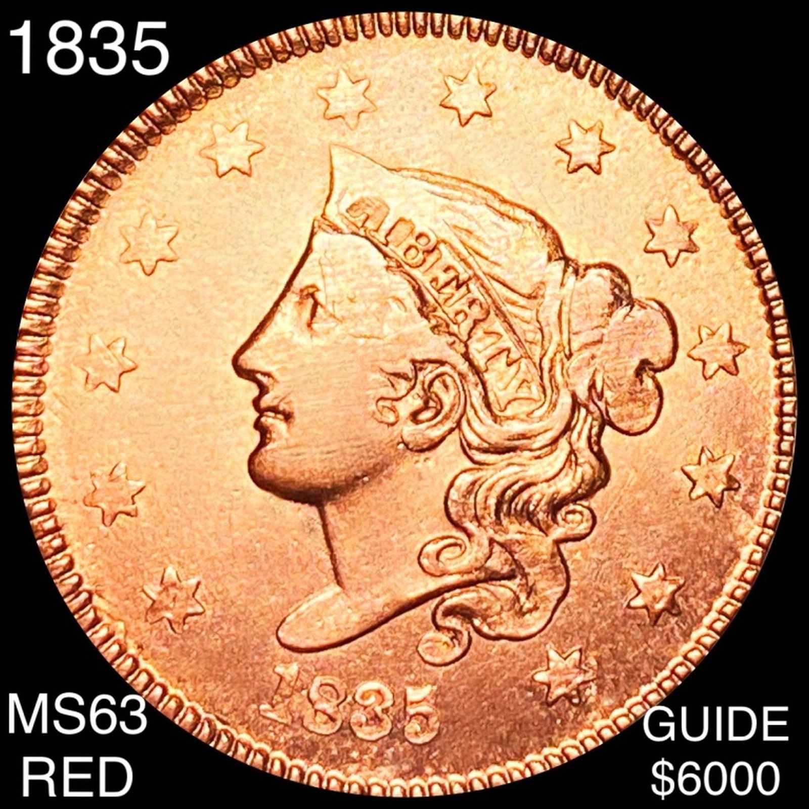 1835 Coronet Head Large Cent CHOICE BU RED (1 of 2)