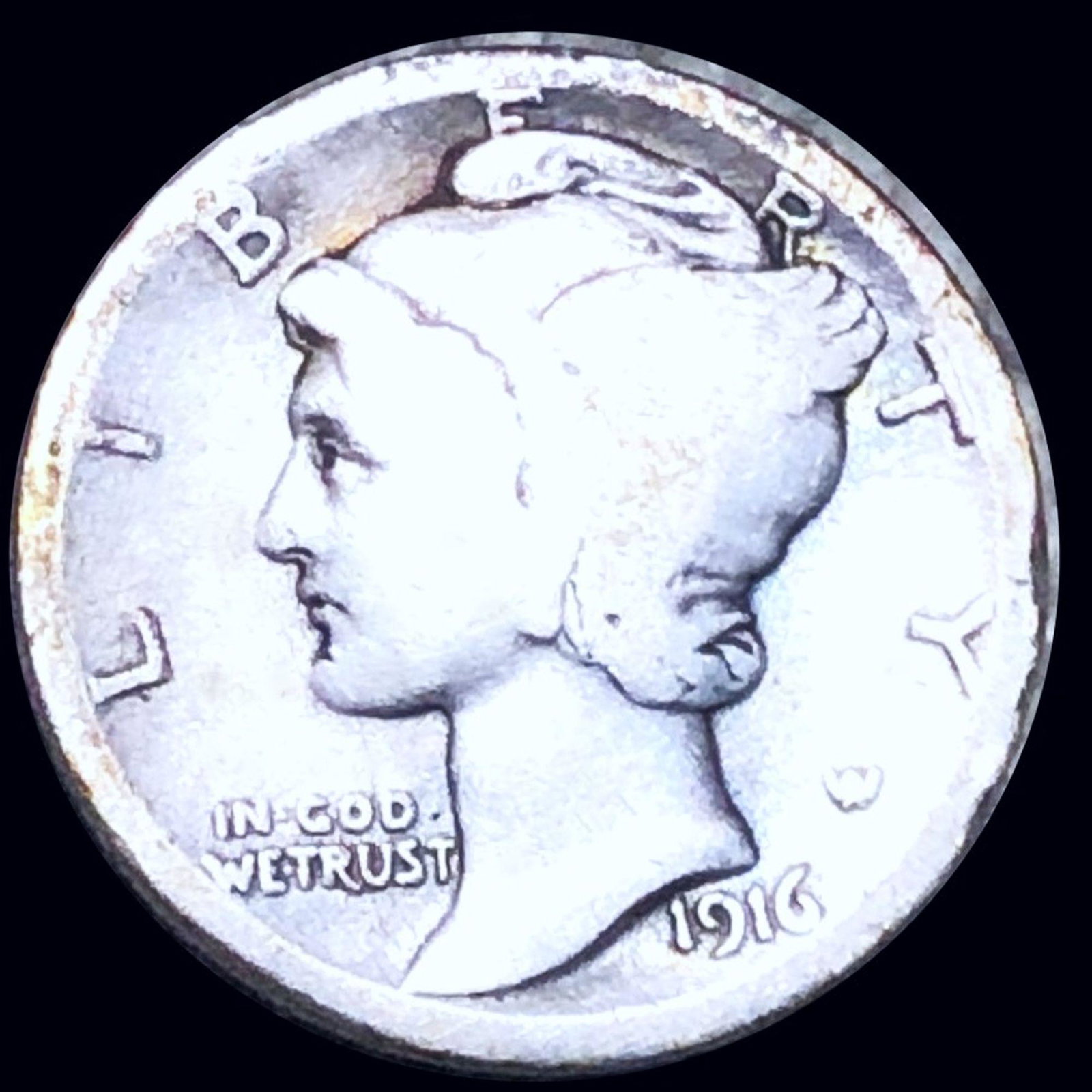 1916-D Mercury Silver Dime NICELY CIRCULATED: 1916-D Mercury Silver Dime NICELY CIRCULATED