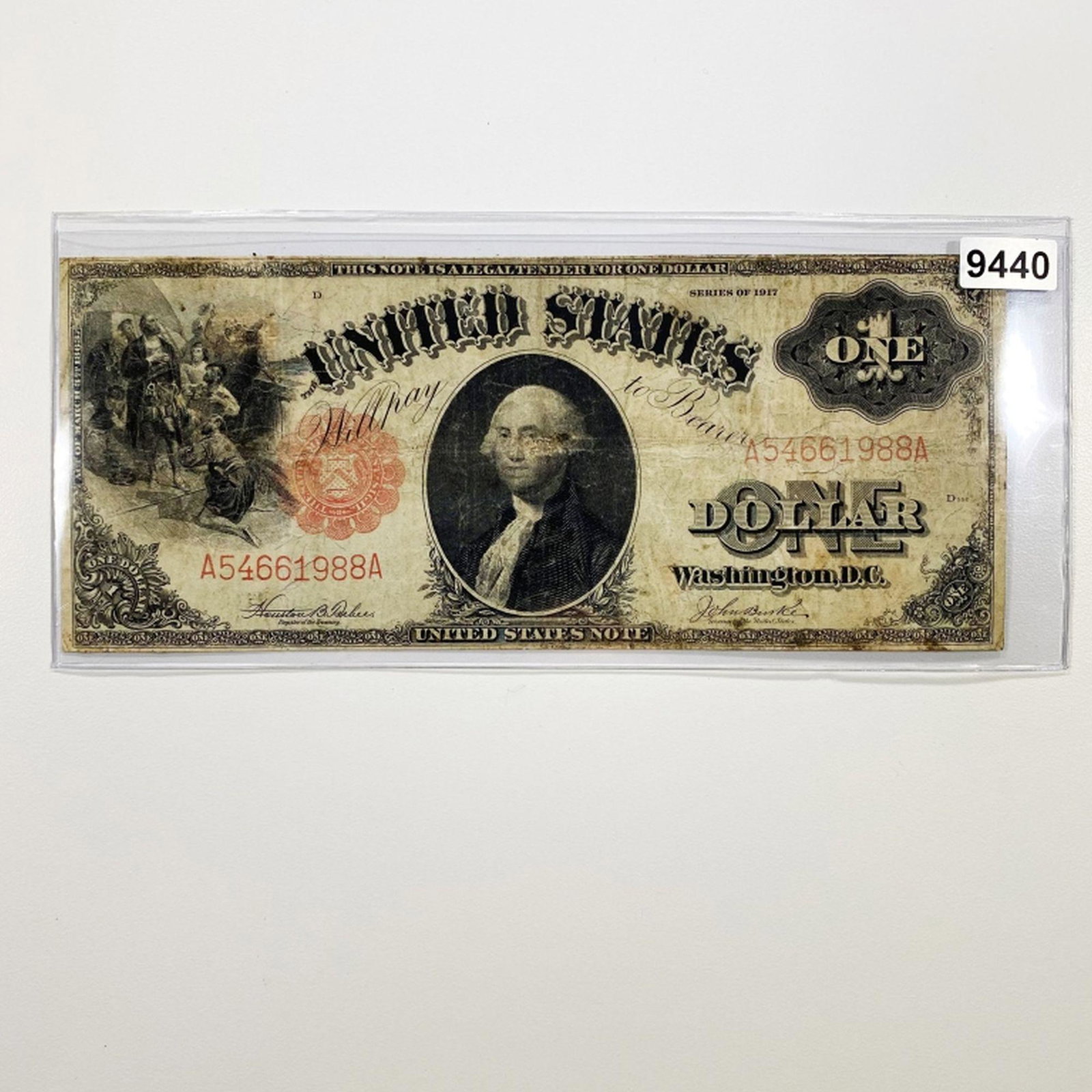 1917 Red Seal $2 Bill LIGHTLY CIRCULATED: 1917 Red Seal $2 Bill LIGHTLY CIRCULATED