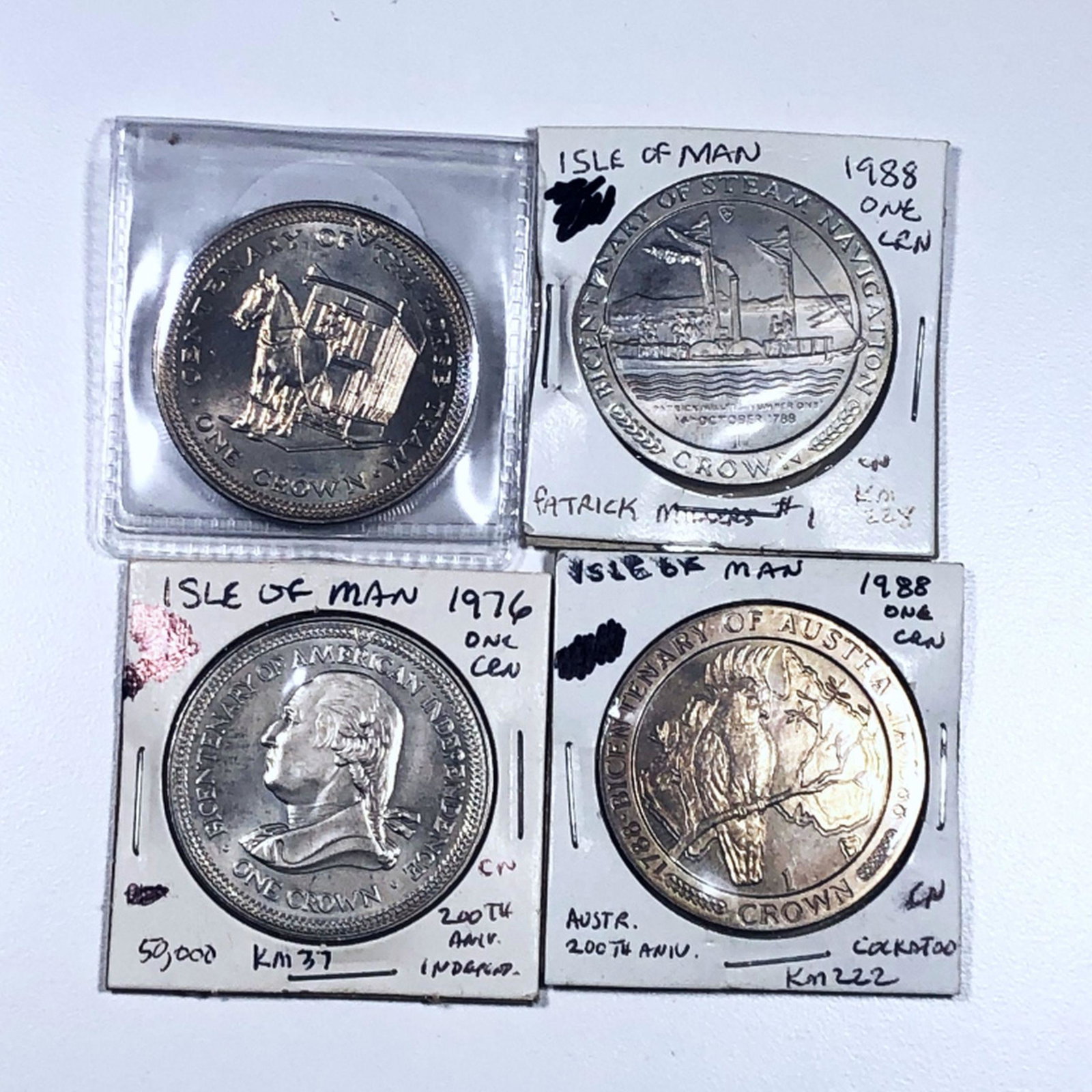 (4) Isle Of Man Great Britain Silver Crown CH UNC (1 of 2)