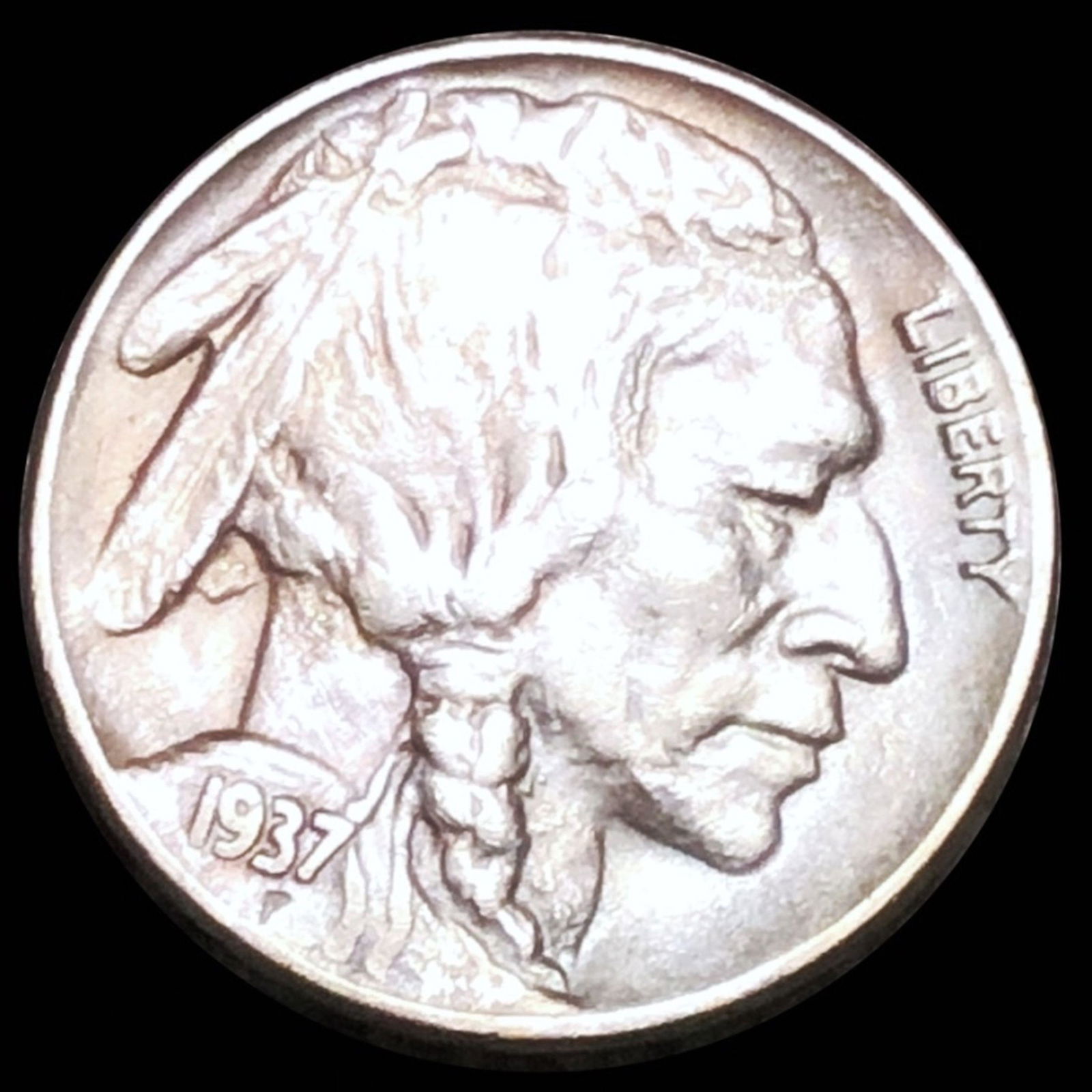 1937-D "3-LEGS" Buffalo Head Nickel LIGHT CIRC (1 of 2)