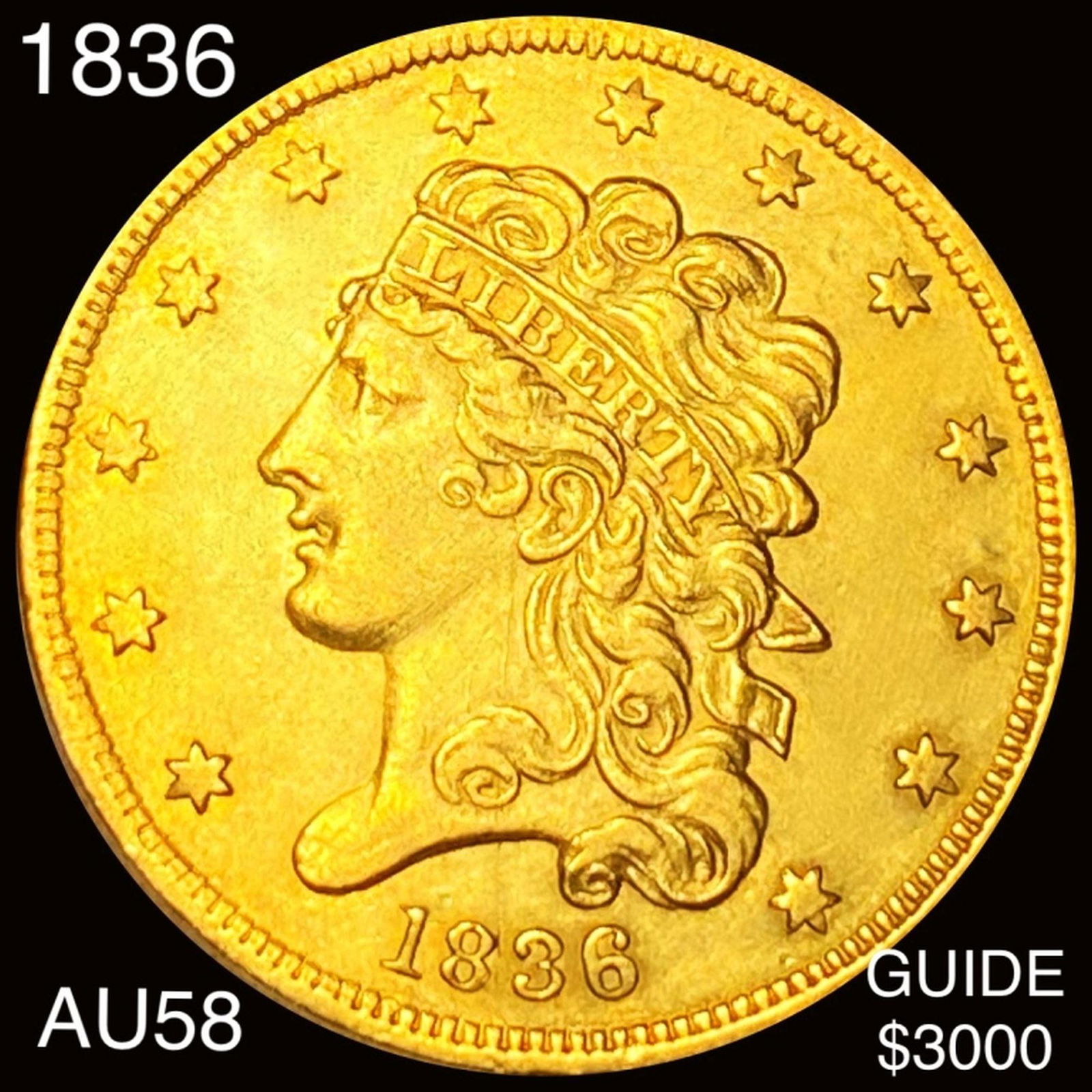1836 $5 Gold Half Eagle CHOICE AU (1 of 2)