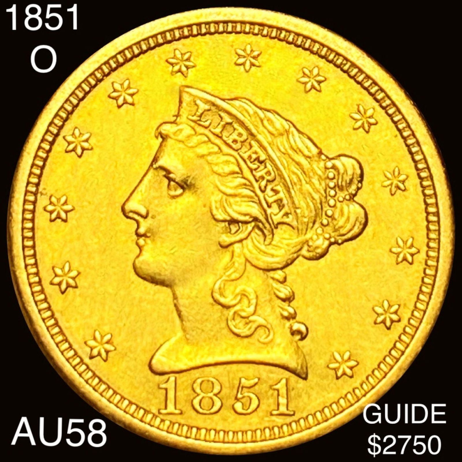 1851-O $2.50 Gold Quarter Eagle CHOICE AU (1 of 2)