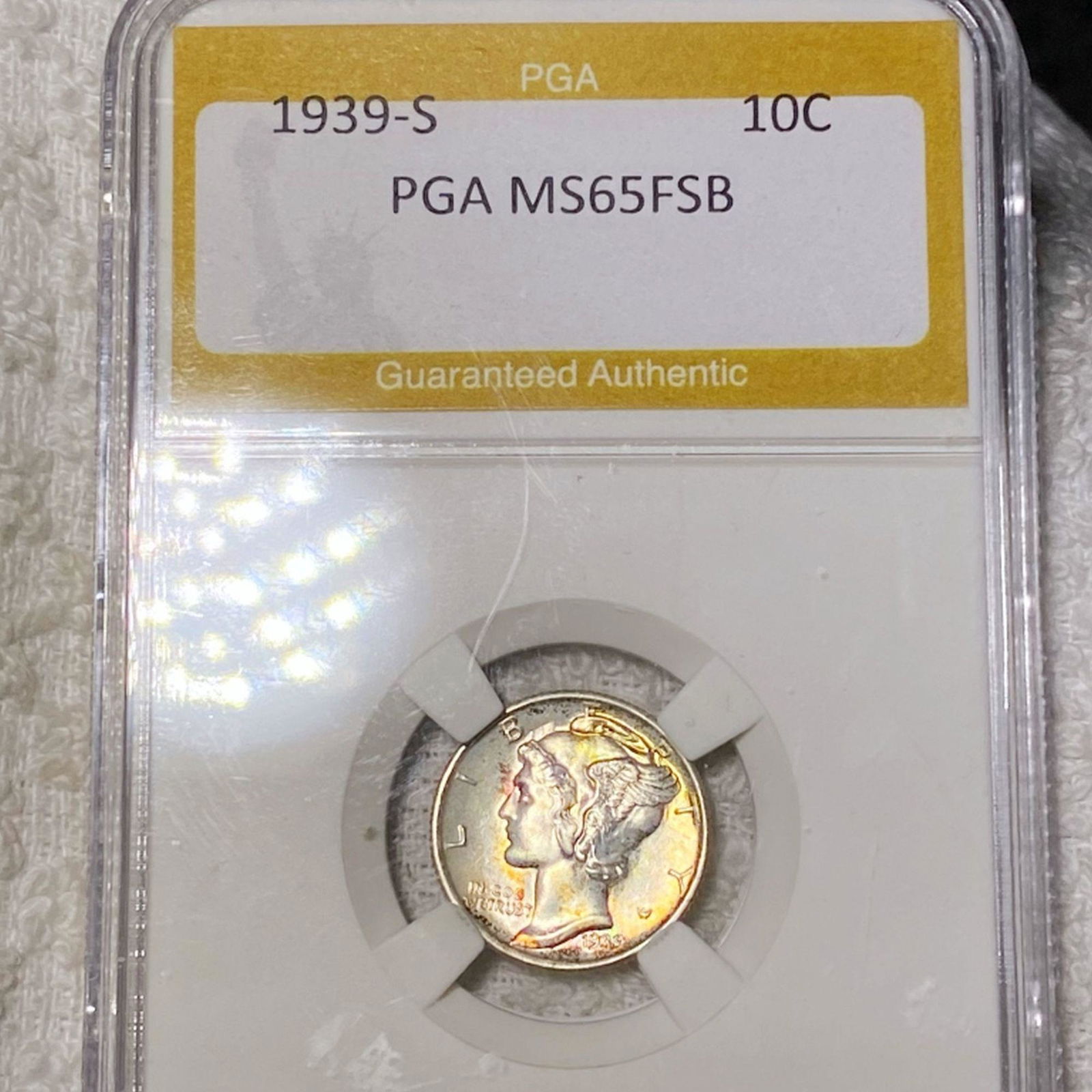 1939-S Mercury Silver Dime PGA - MS 65 FSB (1 of 2)