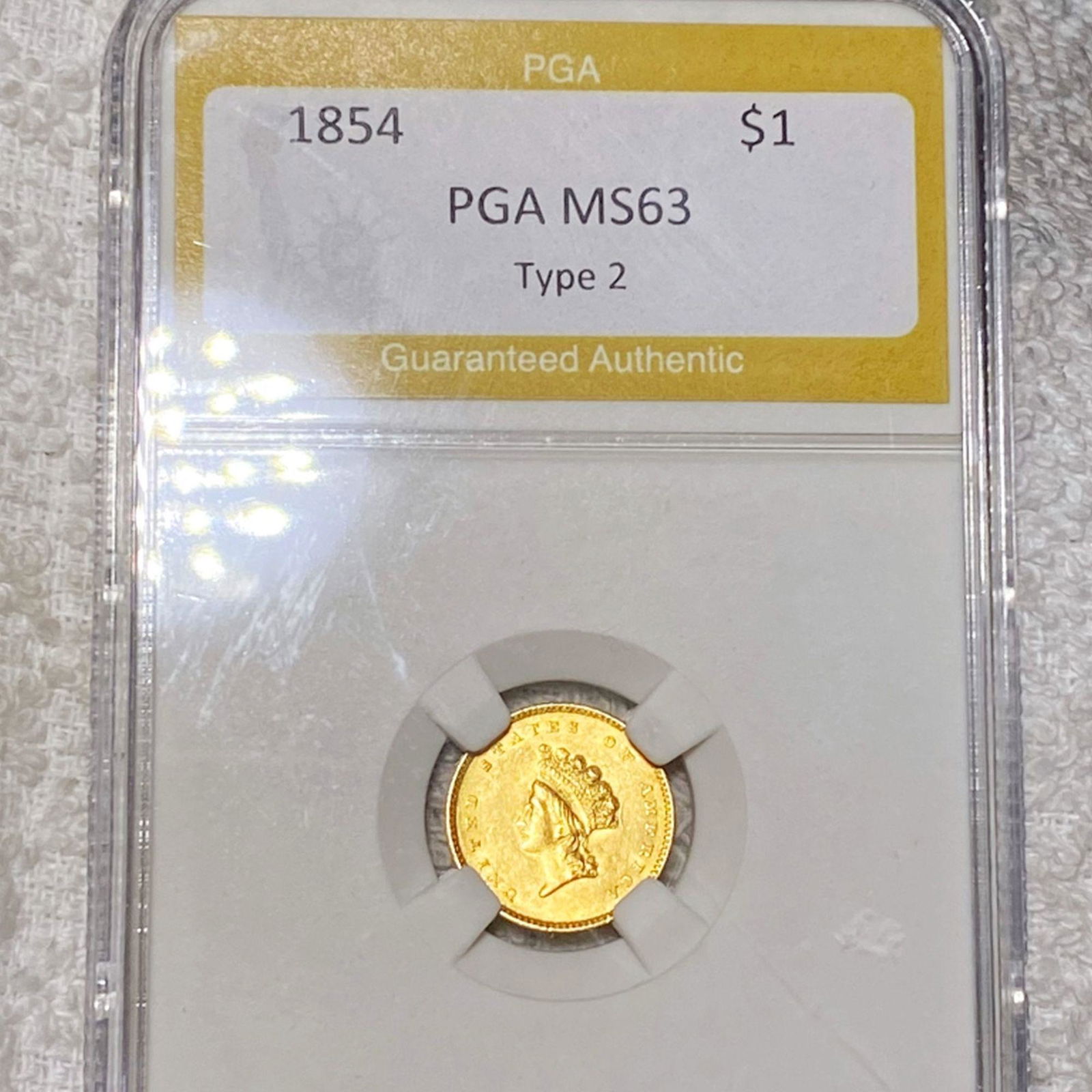 1854 Type 2 Rare Gold Dollar PGA - MS63 (1 of 2)