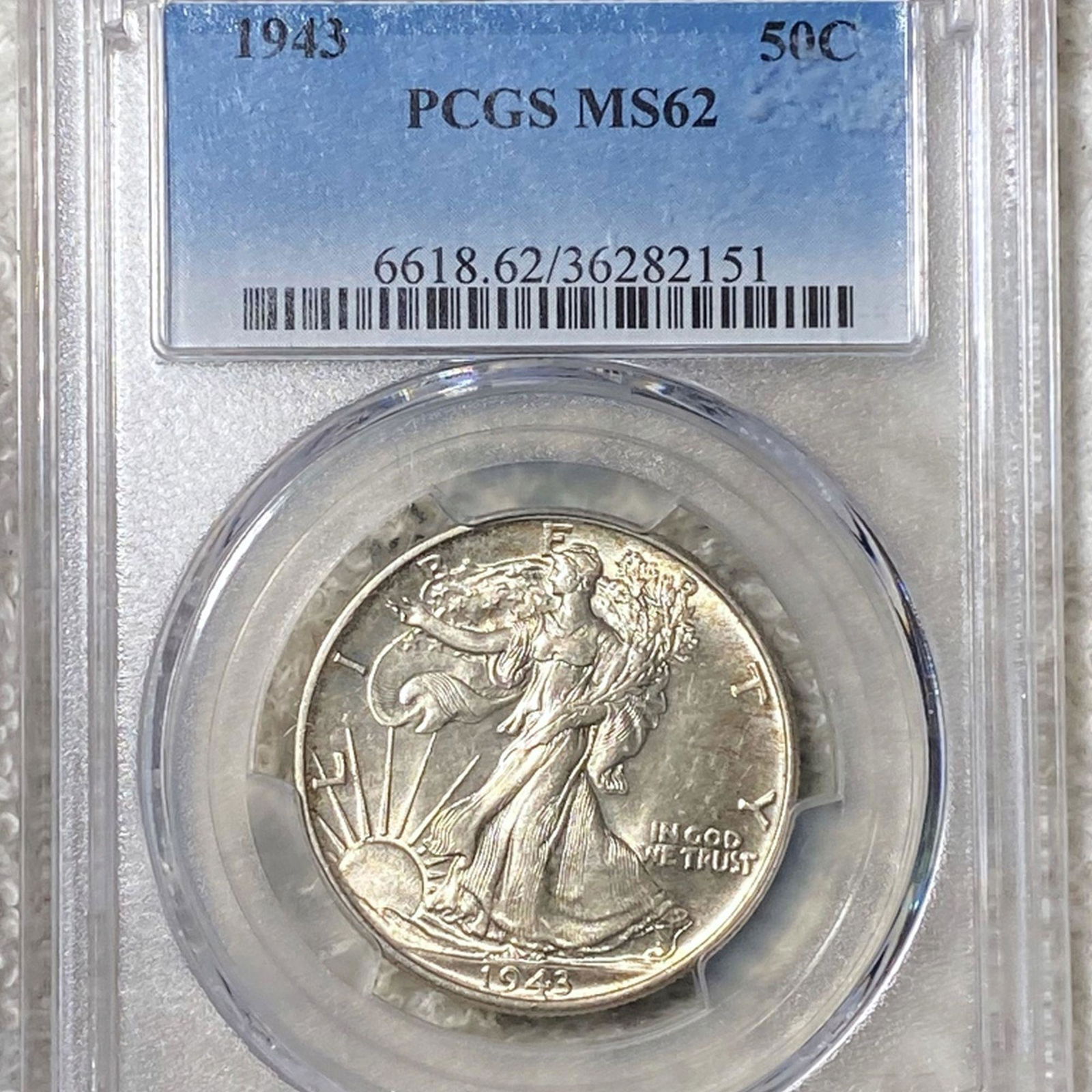 1943 Walking Half Dollar PCGS - MS62 (1 of 2)