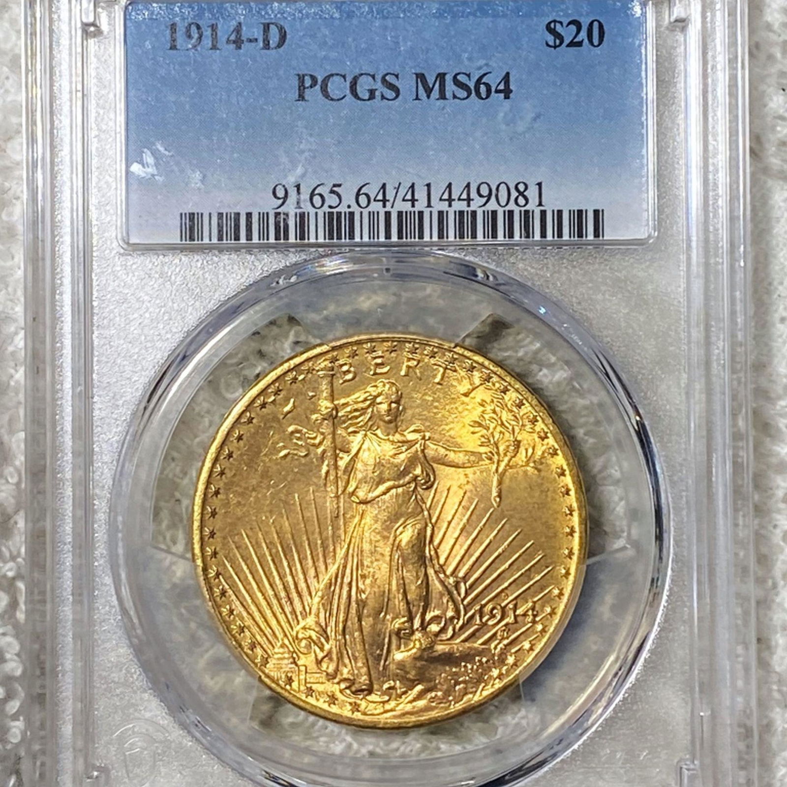 1914-D $20 Gold Double Eagle PCGS - MS64 (1 of 2)