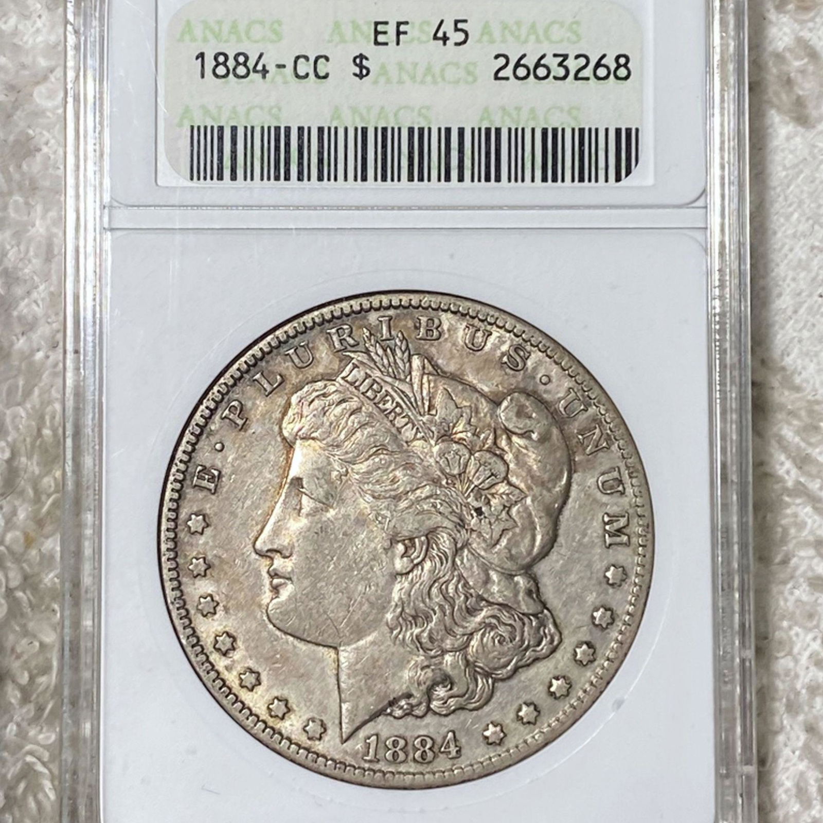 1884-CC Morgan Silver Dollar ANACS - EF45 (1 of 2)