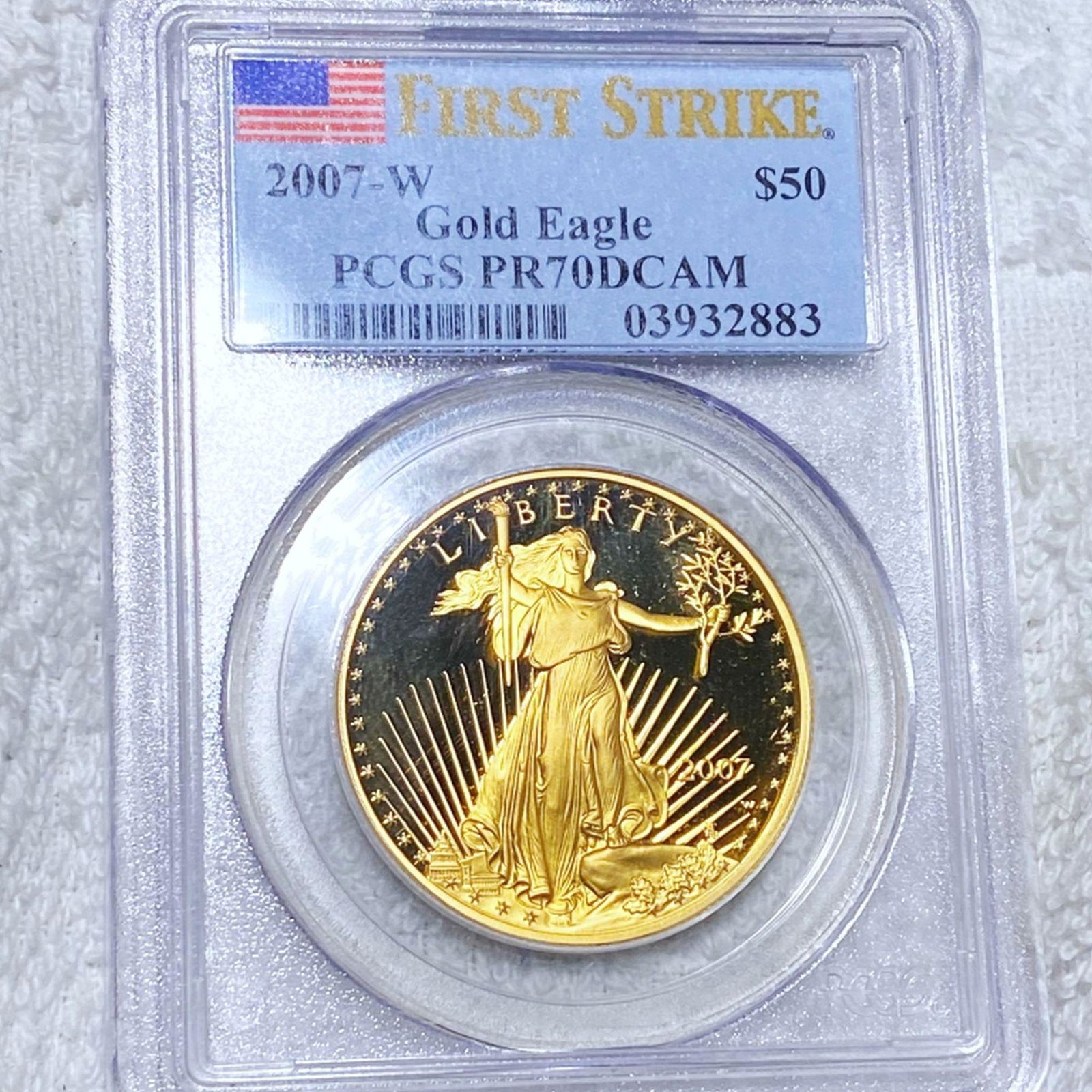 2007-W $50 Gold Eagle PCGS - PR 70 DCAM 1oz (1 of 2)
