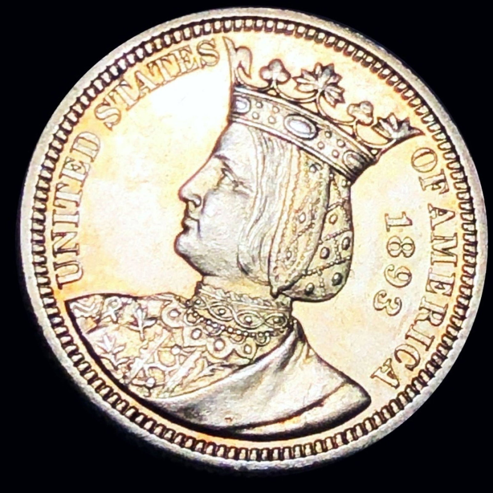 1893 Isabella Silver Quarter UNCIRCULATED (1 of 2)